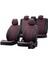 Ford Fiesta 2001-2008 Özel Üretim Koltuk Kılıfı Milano Design Bordo - Siyah 1