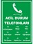 Acil Durum Telefonları Levhası 1