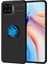 Oppo A73 Kılıf Ultra Korumalı Yüzüklü Manyetik Ravel Silikon + Cam Ekran Koruyucu Siyah - Mavi 1
