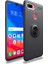 Oppo A7X / A12 / A5S Kılıf Ultra Korumalı Yüzüklü Manyetik Ravel Silikon Siyah 1