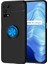 Realme 7 Pro Kılıf Ultra Korumalı Yüzüklü Manyetik Ravel Silikon + Tam Kaplayan 6d Nano Ekran Koruyucu Siyah - Mavi 1