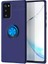 Samsung Galaxy S20 Fe Kılıf Ultra Korumalı Yüzüklü Manyetik Ravel Silikon + Tam Kaplayan 5d Cam Ekran Koruyucu Lacivert 1