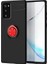 Samsung Galaxy S20 Fe Kılıf Ultra Korumalı Yüzüklü Manyetik Ravel Silikon + Tam Kaplayan 6d Nano Ekran Koruyucu Siyah - Kırmızı 1