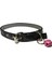 Pembe Alacalı Desen Derili 1 cm Metal Kilit Tokalı Zilli Kedi Tasması 2