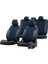 Renault Fluence 2009-2016 Özel Üretim Koltuk Kılıfı Paris Design Mavi - Siyah 1