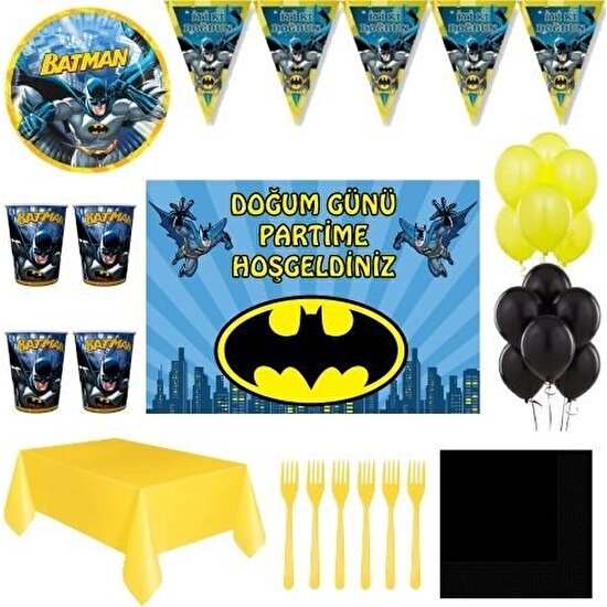 Parti Furyası Batman Afişli Doğum Günü Parti Süsleri 8 Kişilik