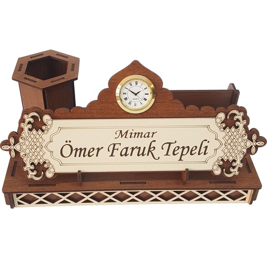 Sanat Hediyelik Kisiye Ozel Saatli Ahsap Masa Ustu Isimlik Seti Fiyat Arsivi