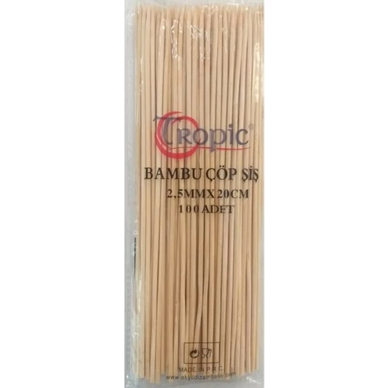 Tropic Çöp Şiş Bambu 20 cm 100'lü
