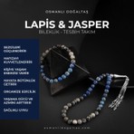 Osmanlı Doğal Taş Lapis Lazuli-Jasper Doğal Taş Tesbih Bileklik Seti