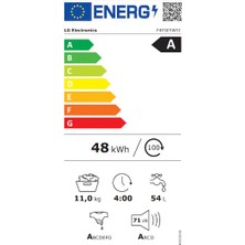 LG F4Y5EYWYJ.AMBPLTK A Enerji Sınıfı 11KG 1400 Devir Çamaşır Makinesi Siyah