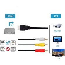 Gorgeous Kablo 1080P HDMI Erkek - 3 Rca S-Video Av Ses Kablosu Kablosu Adaptörü (Yurt Dışından)