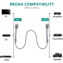 Gorgeous 2x Rca Stereo Kablo, 2rca Erkek - 2rca Erkek Stereo Ses Kablosu (Yurt Dışından)