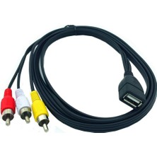 Gorgeous 1.5m USB A Dişi 3 Rca Fono Av Kablosu Aux Ses Video Adaptörü (Yurt Dışından)