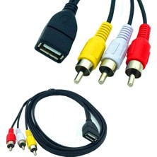 Gorgeous 1.5m USB A Dişi 3 Rca Fono Av Kablosu Aux Ses Video Adaptörü (Yurt Dışından)