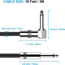 Gorgeous Gitar Kablosu 10FT Elektrikli Alet Kablosu Gitar Bas Amp Kablosu (Yurt Dışından)