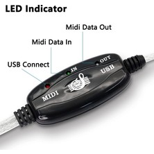 Gorgeous USB Mıdı Kablo Adaptörü, Klavye Için Led'li A Erkekten Mıdı Din'e (Yurt Dışından)