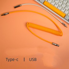 Gorgeous Mekanik Klavye Için USB C Bağlantı Noktası Sarmal Kablo Teli Usb, Mavi (Yurt Dışından)