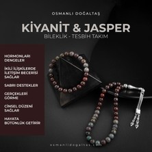 Osmanlı Doğal Taş Ruby Kiyanit-Dragon Jasper Doğal Taş Tesbih Bileklik Seti