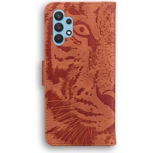 Seashell Digital Samsung Galaxy A32 4g (Ab Versiyonu) Stand ile Basılı Kaplan Deseni Deri Deri Cüzdan Kapak Kılıfı (Yurt Dışından)