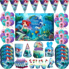 10 Adet 7 Inç Plakalar Disney Denizkızı Prenses Parti Malzemeleri Dekorasyon Balon Çocuk Oyuncakları Bebek Duş Doğum Günü Tek Kullanımlık Bardak Plaka Ariel Arka Planında (Yurt Dışından)