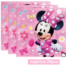 8 Adet Bayrak 8 Kişi Minnie Mouse Doğum Günü Partisi Malzemeleri Tek Kullanımlık Sofra Banner Masa Kapak Plakaları Kızlar Için Bebek Duş Dekorasyonu (Yurt Dışından)