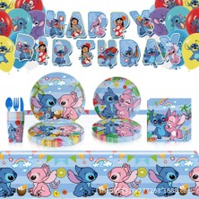 Çift Taraflı-1pc Disney Stitch Tema Parti Malzemeleri Tek Kullanımlık Sofra Kağıt Bardaklar Tabaklar Peçeteler Banner Çocuk Doğum Günü Partisi Dekoru Bebek Duş (Yurt Dışından)