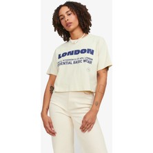 Jjxx Jxjoda Kadin Bej T-Shirt 12244372-BONEWHITE