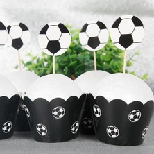 12TOPPER-12WRAPPER Yeni Futbol Futbol Parti Malzemeleri Pinata Oyuncak Hediyeler Tek Kullanımlık Sofra Masa Örtüsü Bilezik Doğum Günü Partisi Futbol Dekorasyon (Yurt Dışından)