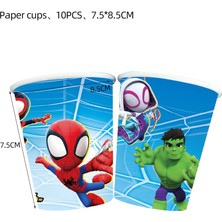 CARD-10PCS Spidey ve Onun Inanılmaz Arkadaşları Parti Dekorasyon Örümcek Adam Doğum Günü Teması Tek Kullanımlık Sofra Kağıt Tabaklar Balonlar Bebek Duş (Yurt Dışından)