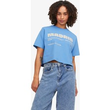 Jjxx Jxjoda Kadin Mavi T-Shirt 12244372-SILVERLAKEBLUE