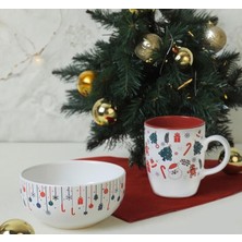 Keramika Kupa+Kase 2 Prc Beyaz 004-506 New Year Theme