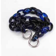 Ritzz Akrilik Zincir Çanta Sapı 40CM - Mavi - Gümüş Halkalı (1 Adet)