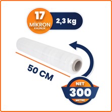 Palet Streç Film 17 Mikron Şeffaf 50 cm x 300 m 2,3 kg - 1 adet