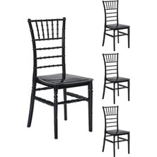 Mobetto 4 Adet Soho Siyah Sandalye / Balkon-Bahçe-Mutfak