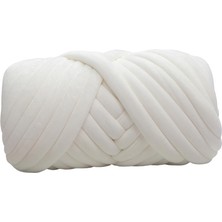 Dogula 1 kg Kadife Tıknaz Iplik Kol Örgü Yumuşak Tığ Rahat Yıkanabilir Tüp Dev Beyaz (Yurt Dışından)