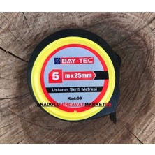 Baytek Baytec 5 Metre Çelik Şerit Metre 5metre 25MM Kauçuk Kaplı