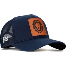 BlackBörk V1 Trucker Aslan - 14 Kod Logolu Unisex Lacivert Şapka (Cap)