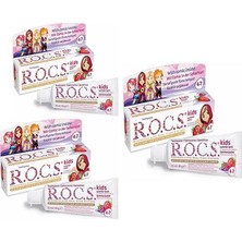 R.O.C.S. Kids 4-7 Yaş Diş Macunu Ahudu & Çilek Tadında 35 Ml X 3 Adet