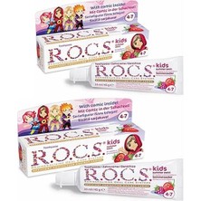 R.O.C.S. Kids 4-7 Yaş Diş Macunu Ahudu & Çilek Tadında 35 Ml X 2 Adet