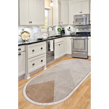 Confidence Home Dijital Baskı Makinede Yıkanabilir Kaymaz Taban Leke Tutmaz Oval Salon Halısı Mutfak Halısı ve Yolluk