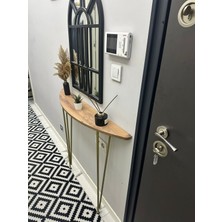 Pinhal Home Yarım Ay Oval Kenar Dresuar Atlantik Çam 100CM Gold Ayak