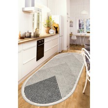 Life Decortiva Dijital Baskı Makinede Yıkanabilir Kaymaz Taban Leke Tutmaz Oval Mutfak Halısı Salon Halısı ve Yolluk