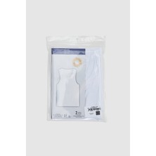 Twn Beyaz Standart Fit Nefes Alabilen Teri Emen %100 Pamuklu 2'li Atlet 1HC12ORTATL02