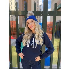 Lolipop Kids Store Lacivert Gap Baskılı Yetişkin Unisex Sweatshirt
