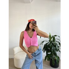 Minaaise Pembe Triko Yelek 26025