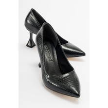 Ccway Kadın Stiletto SİYAH KROKO