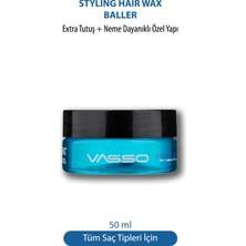 Vasso 24 Saat Tutuş Sağlayan Tüm Saç Tipleri Için Parlak Görünüm Veren Neme Karşı Dayanıklı Wax 50 ml