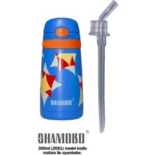 Shamobo (Yedek Pipetli) Mor 350 ml Paslanmaz Çelik Pipetli Çocuk Matara Vagonlife