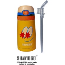Shamobo (Yedek Pipetli) Mor 350 ml Paslanmaz Çelik Pipetli Çocuk Matara Vagonlife