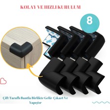 Mininga 8 Adet Köşe Koruyucu Yastık Saf Kauçuk Masa Sehpa Kenar Köşe Koruyucu Çocuk Bebek Emniyet Koruma